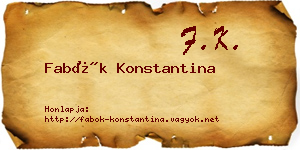 Fabók Konstantina névjegykártya